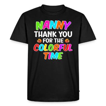 Merci pour le temps coloré meilleure assistante maternelle - T-shirt Premium bio Homme - noir - Devant - Nico (187cm)