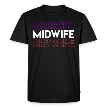 Sage-femme obstétricienne Doula - T-shirt Premium bio Homme - noir - Devant - Nico (187cm)