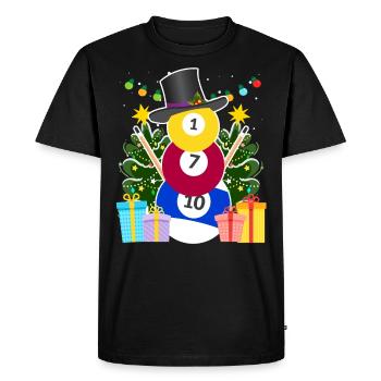 Billiard Balls Billiard Snowman Billiards Billiards - Men's Premium Organic T-Shirt - black - Front - Nico (187cm)