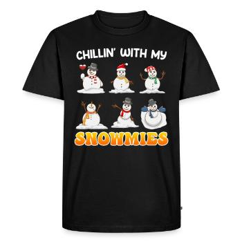 Chill out with my Snowmies Merry Christmas - Men's Premium Organic T-Shirt - black - Front - Nico (187cm)