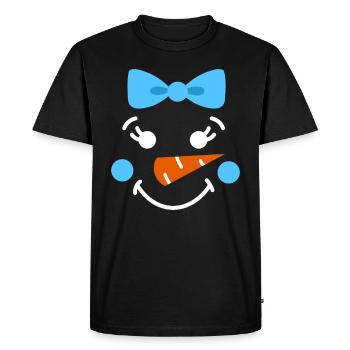 Snowman Face Children Christmas Daughter - Men's Premium Organic T-Shirt - black - Front - Nico (187cm)