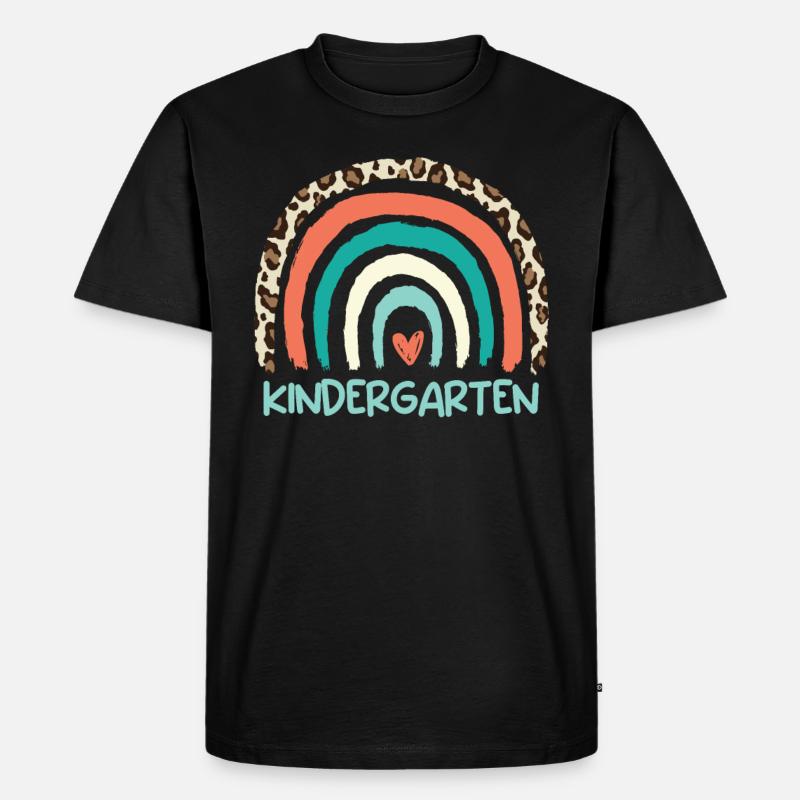 Ich bin gerne im Kindergarten - Männer Premium Bio T-Shirt - Schwarz