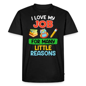 Maternelle J’aime mon travail d’éducatrice - T-shirt Premium bio Homme - noir - Devant - Nico (187cm)
