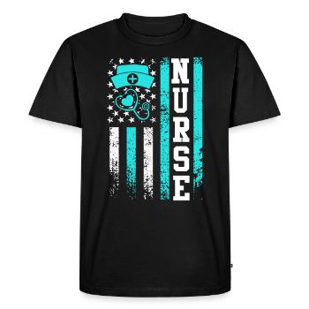 États-Unis Infirmière infirmière Infirmière Infirmière - T-shirt Premium bio Homme - noir - Devant - Nico (187cm)