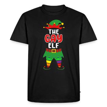 L’elfe gay gay noël gay - T-shirt Premium bio Homme - noir - Devant - Nico (187cm)