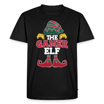Gaming Saying The Gamer Elf Nikolaus Christmas - T-shirt Premium bio Homme - noir - Devant - Nico (187cm)
