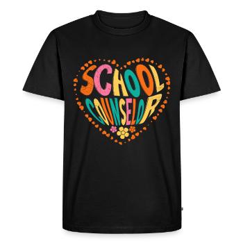 Accompagnement scolaire avec cœur Compagnon scolaire - T-shirt Premium bio Homme - noir - Devant - Nico (187cm)