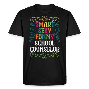 Smart Sexy Funny School Companion - Men's Premium Organic T-Shirt - black - Front - Nico (187cm)