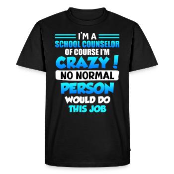 Personne de normal ne fait ce travail Compagnon d’école - T-shirt Premium bio Homme - noir - Devant - Nico (187cm)