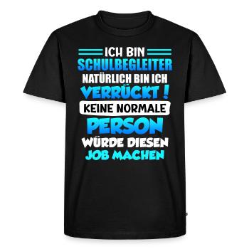 Personne de normal ne fait ce travail Compagnon d’école - T-shirt Premium bio Homme - noir - Devant - Nico (187cm)