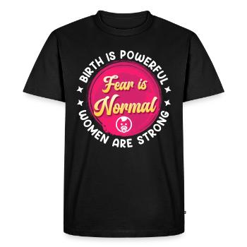 La naissance est énorme peur est sage-femme normale - T-shirt Premium bio Homme - noir - Devant - Nico (187cm)