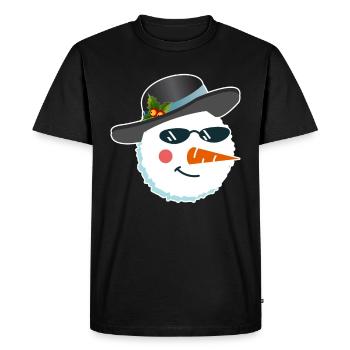 Snowman Face Carnival Ugly Christmas - Men's Premium Organic T-Shirt - black - Front - Nico (187cm)