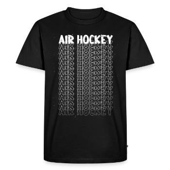 Air hockey Air Hockey Hockey Jeu de table Puck - T-shirt Premium bio Homme - noir - Devant - Nico (187cm)