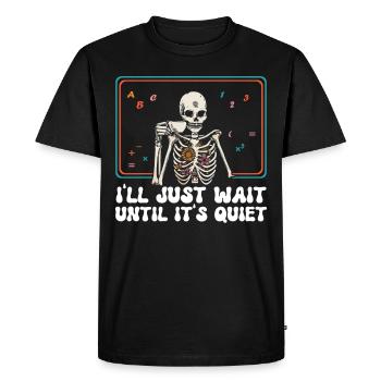 J’attends juste que ce soit tranquille Halloween - T-shirt Premium bio Homme - noir - Devant - Nico (187cm)