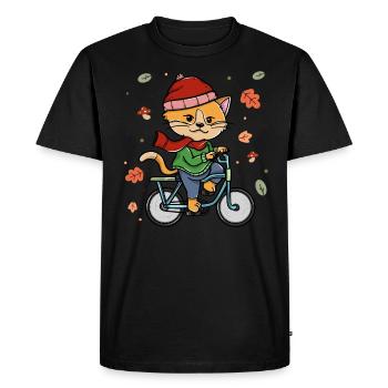 Cyclisme Automne Cyclisme Cat Rider - T-shirt Premium bio Homme - noir - Devant - Nico (187cm)