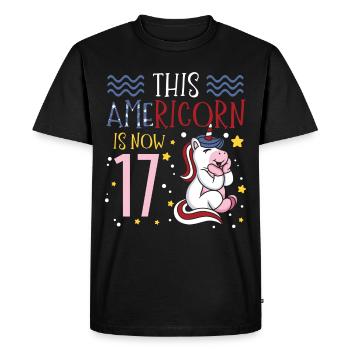 Cette Americorn est maintenant 17 Unicorn Pony 4. - T-shirt Premium bio Homme - noir - Devant - Nico (187cm)