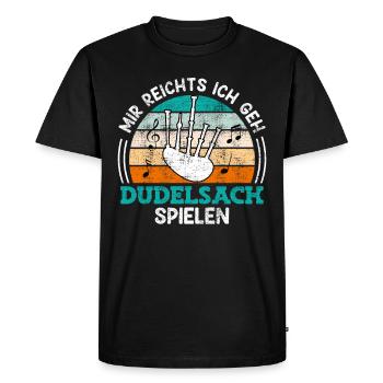 Musicien je suis assez je joue de la cornemuse maintenant - T-shirt Premium bio Homme - noir - Devant - Nico (187cm)