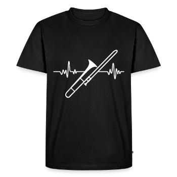 Heartbeat Music My Heart Beats pour trombone - T-shirt Premium bio Homme - noir - Devant - Nico (187cm)