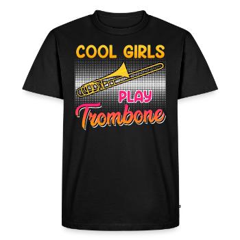 Musicien Les filles cool jouent du trombone - T-shirt Premium bio Homme - noir - Devant - Nico (187cm)