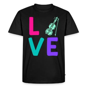 Musicien Musicien J’aime mon violon - T-shirt Premium bio Homme - noir - Devant - Nico (187cm)