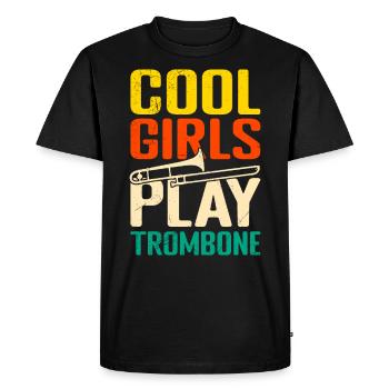 Musicien Les filles cool jouent du trombone - T-shirt Premium bio Homme - noir - Devant - Nico (187cm)