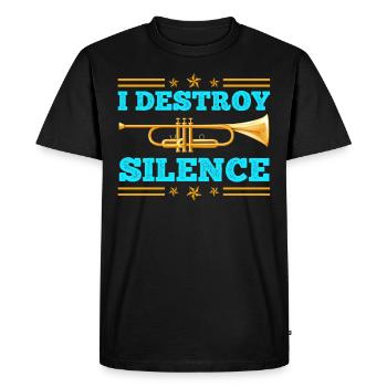 Tromboniste Musicien Je détruis le calme avec le trombone - T-shirt Premium bio Homme - noir - Devant - Nico (187cm)