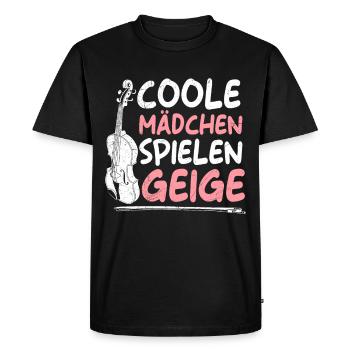 Musicienne Les filles cool jouent du violon - T-shirt Premium bio Homme - noir - Devant - Nico (187cm)