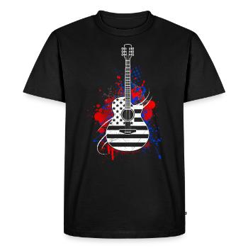 USA Guitare Country Heartbeat Guitariste - T-shirt Premium bio Homme - noir - Devant - Nico (187cm)