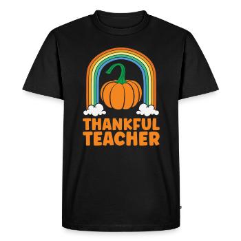 Professeur reconnaissant Thanksgiving Saison d’automne Turquie - T-shirt Premium bio Homme - noir - Devant - Nico (187cm)
