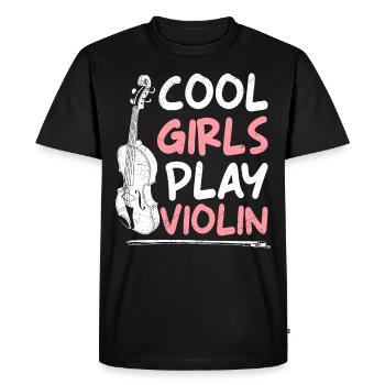 Musicienne Les filles cool jouent du violon - T-shirt Premium bio Homme - noir - Devant - Nico (187cm)