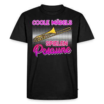 Musicien Les filles cool jouent du trombone - T-shirt Premium bio Homme - noir - Devant - Nico (187cm)