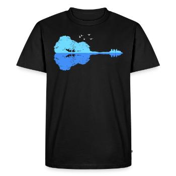 Campfire Nature Scouts at the Lake Guitar - Men's Premium Organic T-Shirt - black - Front - Nico (187cm)
