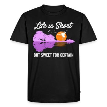 La vie est courte mais douce pour certaines guitares - T-shirt Premium bio Homme - noir - Devant - Nico (187cm)