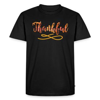 Citrouille de dinde de la saison d’automne de Thanksgiving reconnaissante - T-shirt Premium bio Homme - noir - Devant - Nico (187cm)