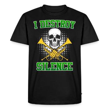 Tromboniste Trompette Je détruis le calme avec le trombone - T-shirt Premium bio Homme - noir - Devant - Nico (187cm)