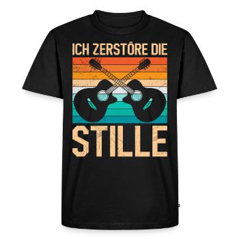 I destroy the silence I play guitar - Men's Premium Organic T-Shirt - black - Front - Nico (187cm)