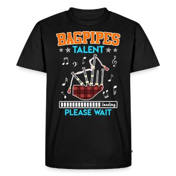 Bagpipe talent is loaded I'm learning bagpipes - Men's Premium Organic T-Shirt - black - Front - Nico (187cm)