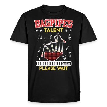 Bagpipe talent is loaded I'm learning bagpipes - Men's Premium Organic T-Shirt - black - Front - Nico (187cm)