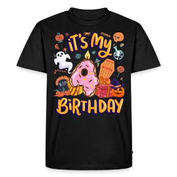 C’est mon beignet de pâtisserie 4 anniversaire halloween 4. - T-shirt Premium bio Homme - noir - Devant - Nico (187cm)