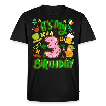 C’est mon beignet de vacances de 3 ans st. - T-shirt Premium bio Homme - noir - Devant - Nico (187cm)