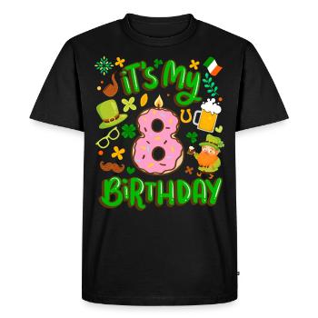 C’est mon beignet de vacances de 8 ans st. - T-shirt Premium bio Homme - noir - Devant - Nico (187cm)