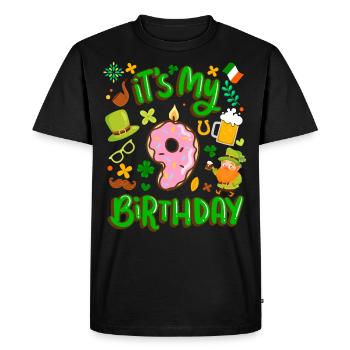 C’est mon beignet de vacances de 9 ans st. - T-shirt Premium bio Homme - noir - Devant - Nico (187cm)