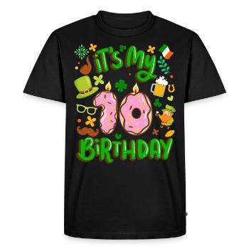 C’est mon beignet de vacances de 10 ans. - T-shirt Premium bio Homme - noir - Devant - Nico (187cm)