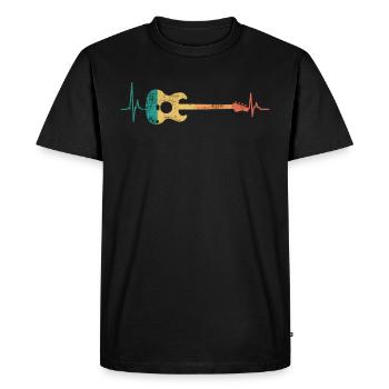 Musicien Professeur de musique mon cœur bat pour guitare - T-shirt Premium bio Homme - noir - Devant - Nico (187cm)