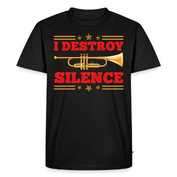 Tromboniste Musicien Je détruis le calme avec le trombone - T-shirt Premium bio Homme - noir - Devant - Nico (187cm)