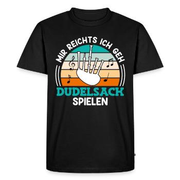 Musicien je suis assez je joue de la cornemuse maintenant - T-shirt Premium bio Homme - noir - Devant - Nico (187cm)