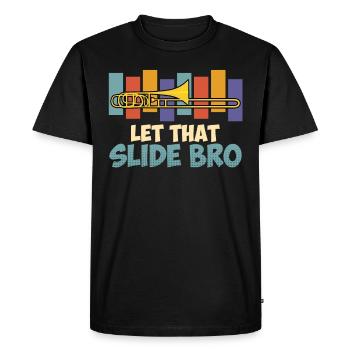 Tromboniste Professeur de musique Laissez-le glisser Trombone - T-shirt Premium bio Homme - noir - Devant - Nico (187cm)