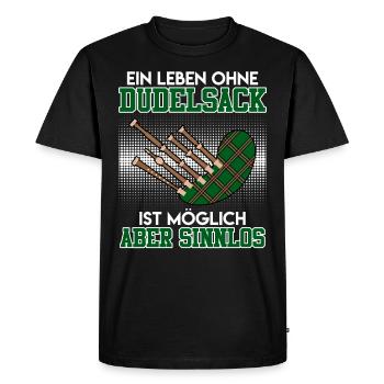 Possible but pointless Life without bagpipes - Men's Premium Organic T-Shirt - black - Front - Nico (187cm)