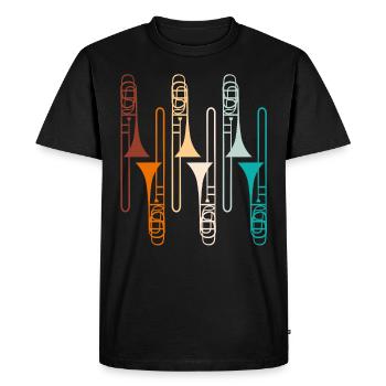 Musicien tromboniste Professeur de musique Je joue du trombone - T-shirt Premium bio Homme - noir - Devant - Nico (187cm)