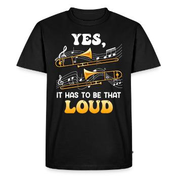 Musicien Oui ça doit être si fort que je joue du trombone - T-shirt Premium bio Homme - noir - Devant - Nico (187cm)